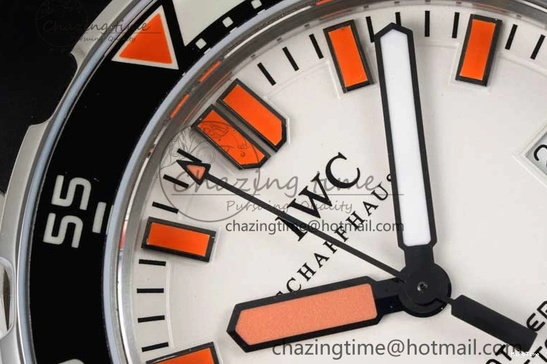 MIROTIME 0131 Aquatimer Automatic SS RSF 1:1 Best Edition White Orange Dial on Black Rubber Strap A Supportive 7069